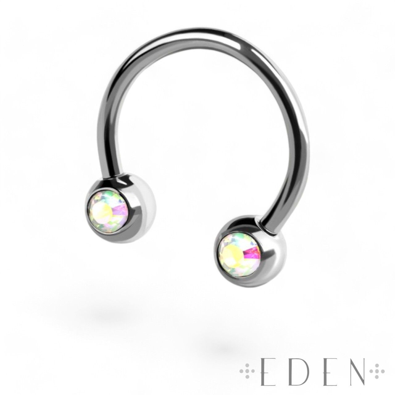 Circular Barbell with Forward Facing Press Fit Gems - Image 3