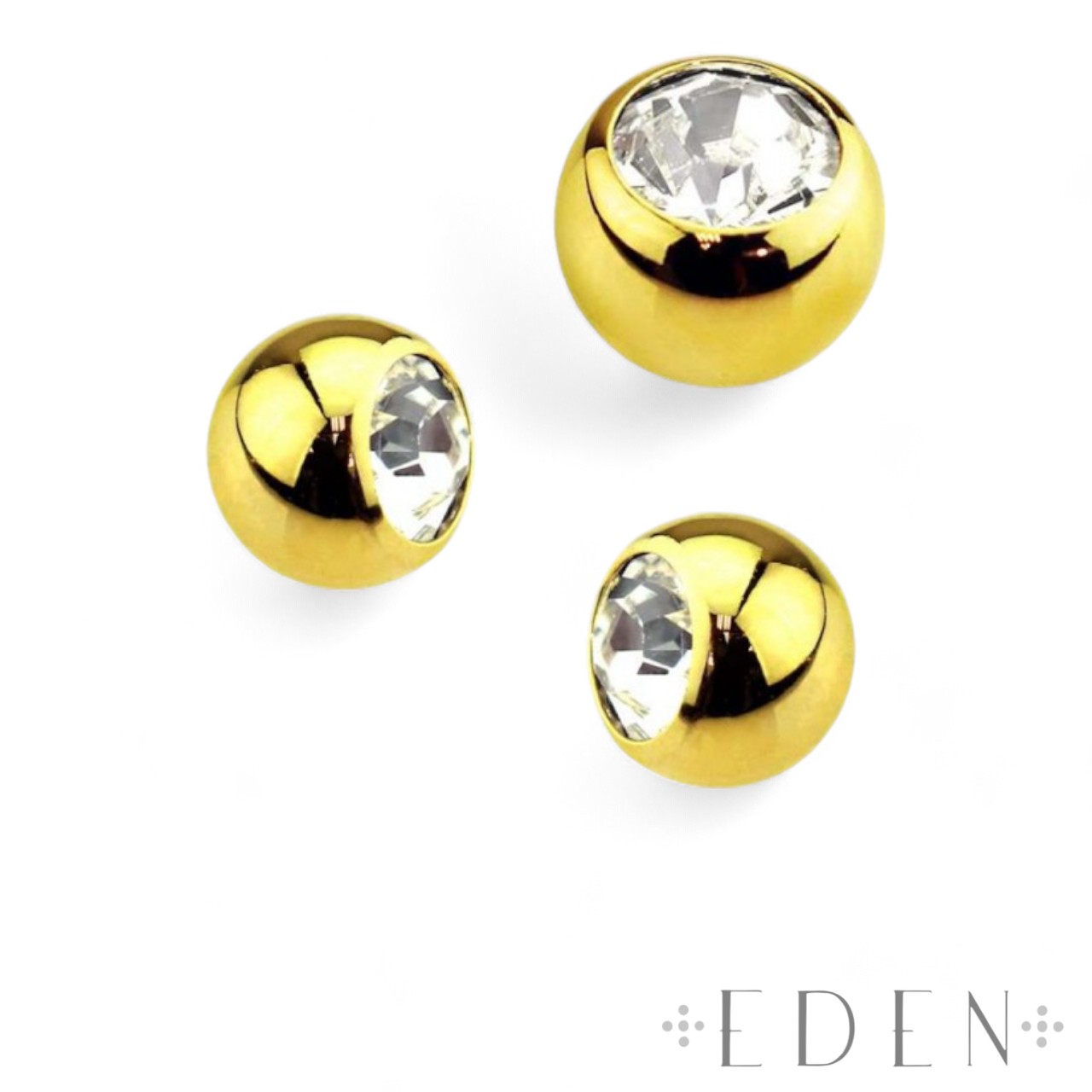 Gold Bezel Set Crystal Balls