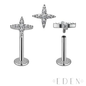 Titanium Star Shaped CZ Labret