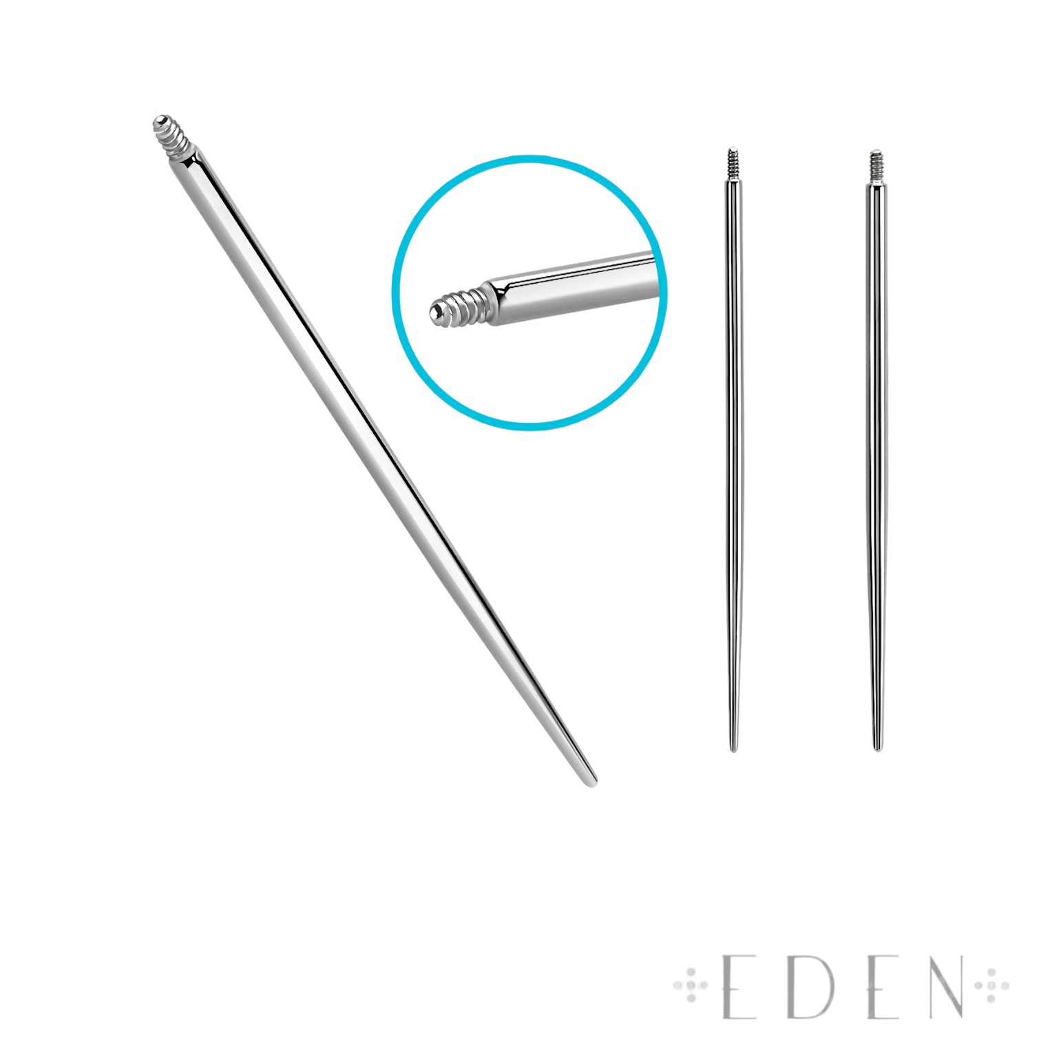 Titanium Insertion Pins - Internally Threaded Jewellery