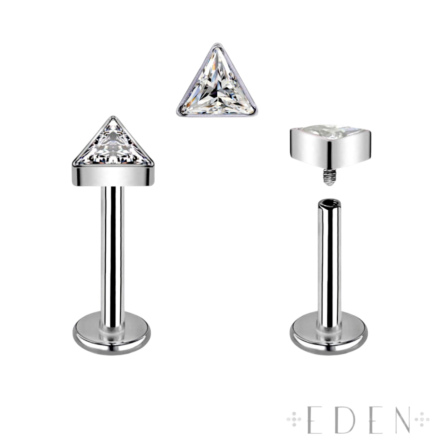 Titanium Triangle CZ Labret